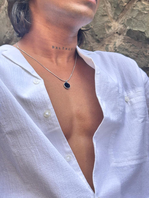 Round Black Pendant Chain